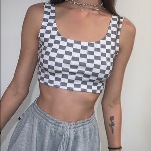 Checkered Crop Top